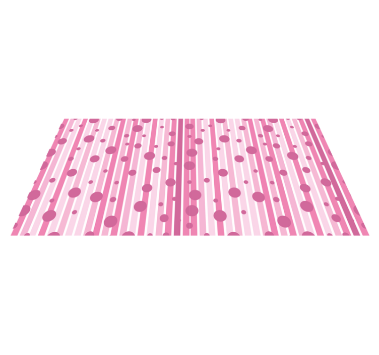 Pink Striped Circles striped vinyl carpet - TenStickers