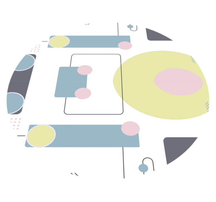 Geometric vinyl carpet with abstract circular shapes - TenStickers