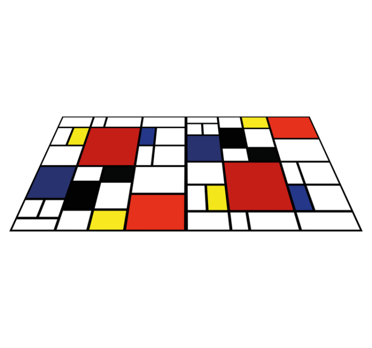 Color Block Pattern modern vinyl carpet - TenStickers