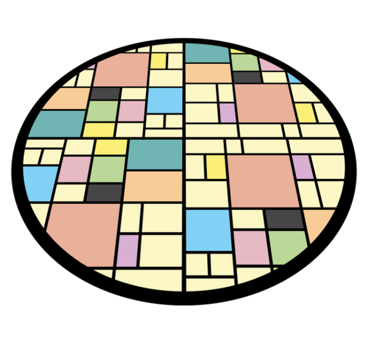 Geometric vinyl carpet colorful block design - TenStickers