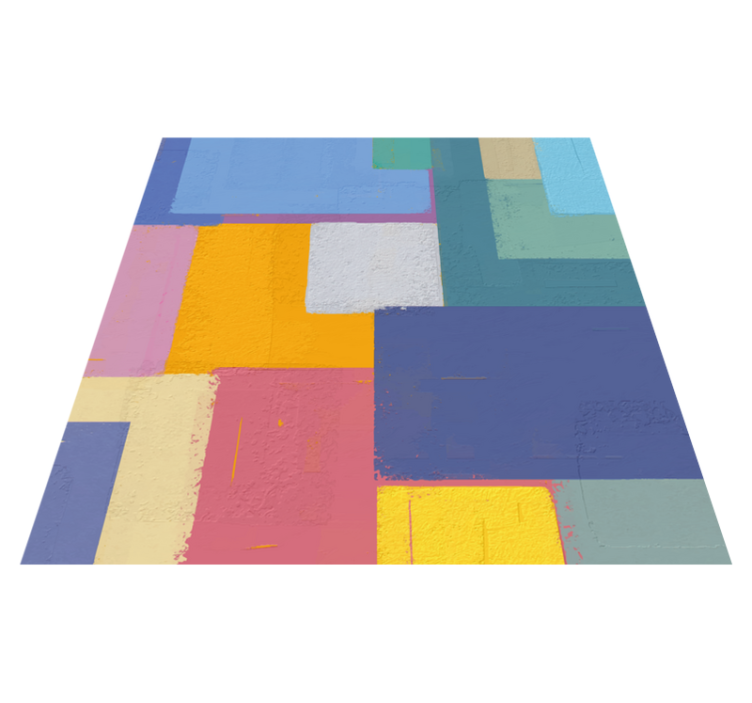Geometric vinyl carpet vibrant abstract cubes - TenStickers