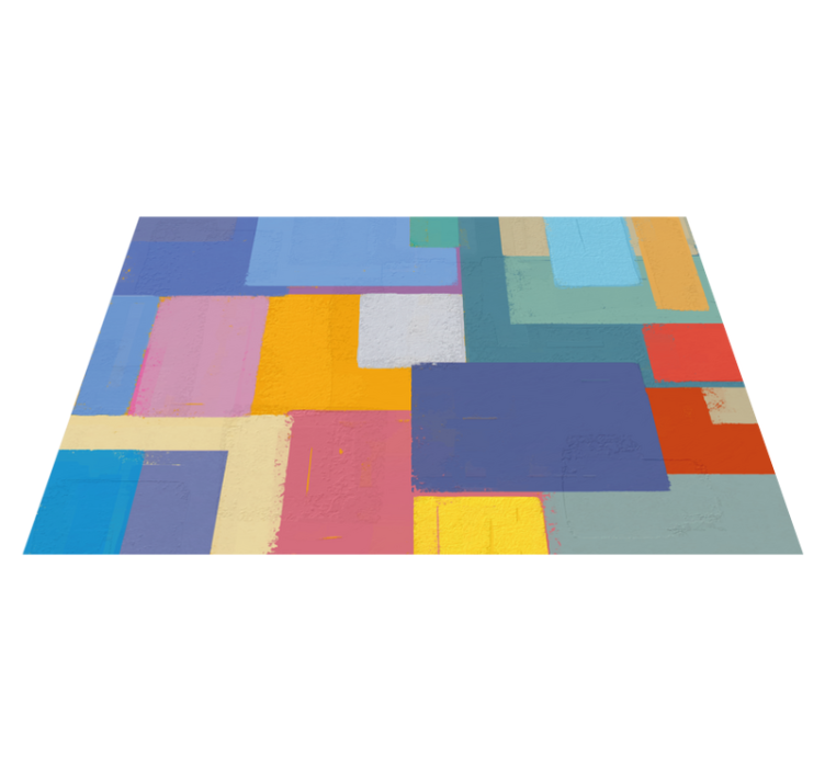 Vibrant Block Arrangement geometric vinyl carpet - TenStickers