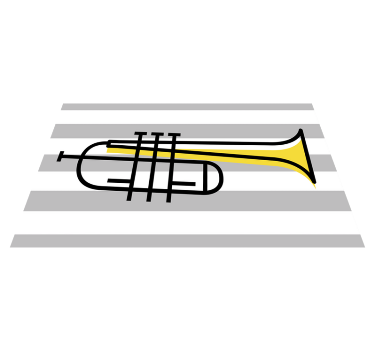 Stylish Trumpet Illustration striped vinyl carpet - TenStickers