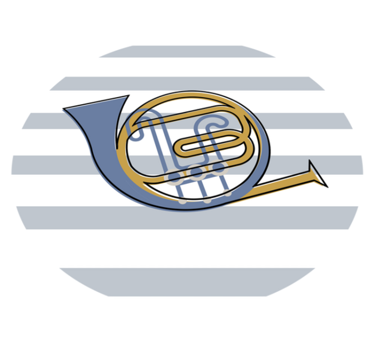 Musical Horn Design circular vinyl carpet - TenStickers