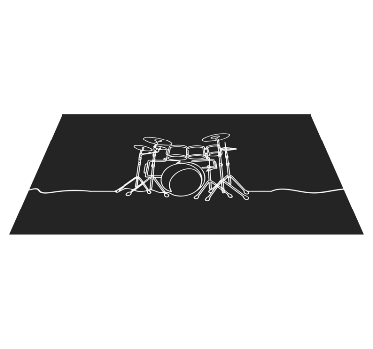 Drum Set Silhouette teen vinyl carpet - TenStickers