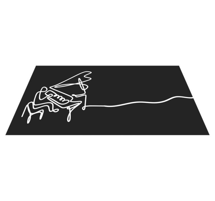 Piano Line Art modern vinyl carpet - TenStickers