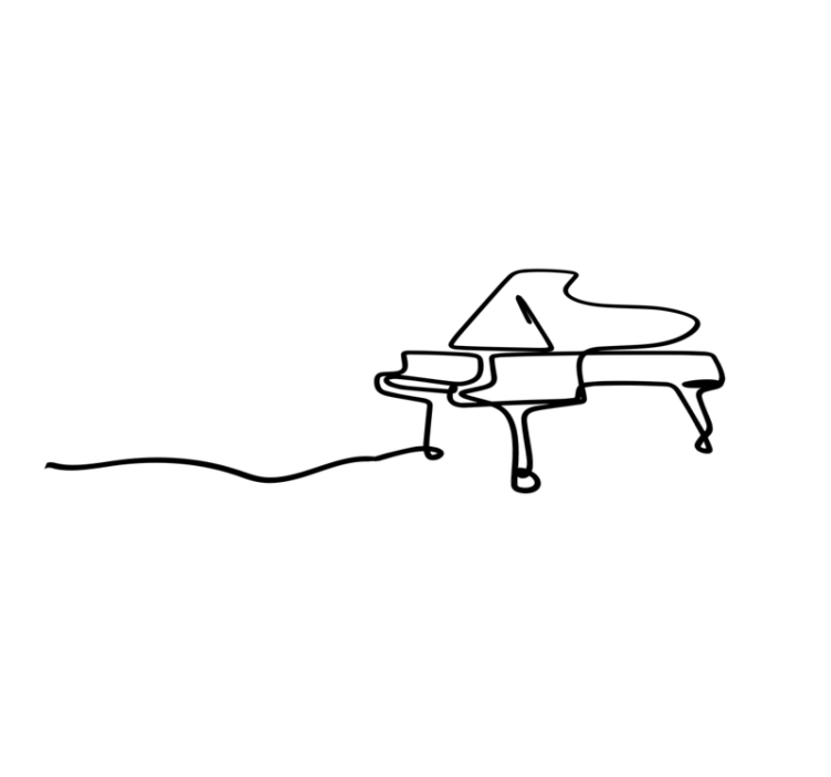 Piano Outline Illustration modern vinyl carpet - TenStickers