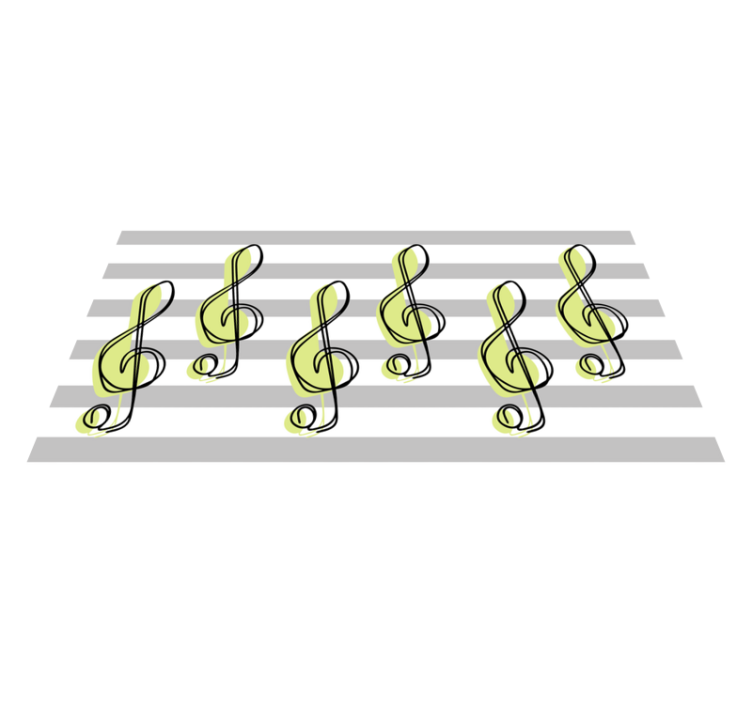 Musical Notes Pattern striped vinyl carpet - TenStickers