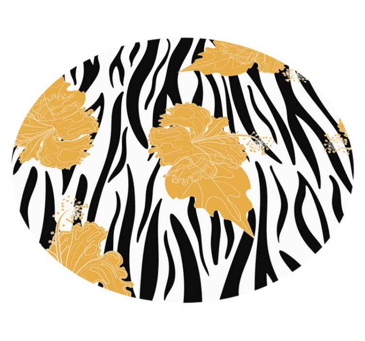 Floral Zebra Motif animal print vinyl carpet - TenStickers