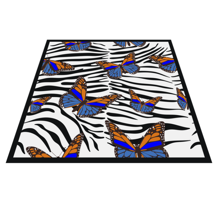 Butterfly Zebra Pattern animal print vinyl carpet - TenStickers