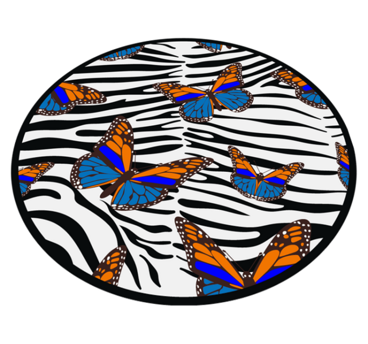 Butterfly Zebra Stripes animal print vinyl carpet - TenStickers