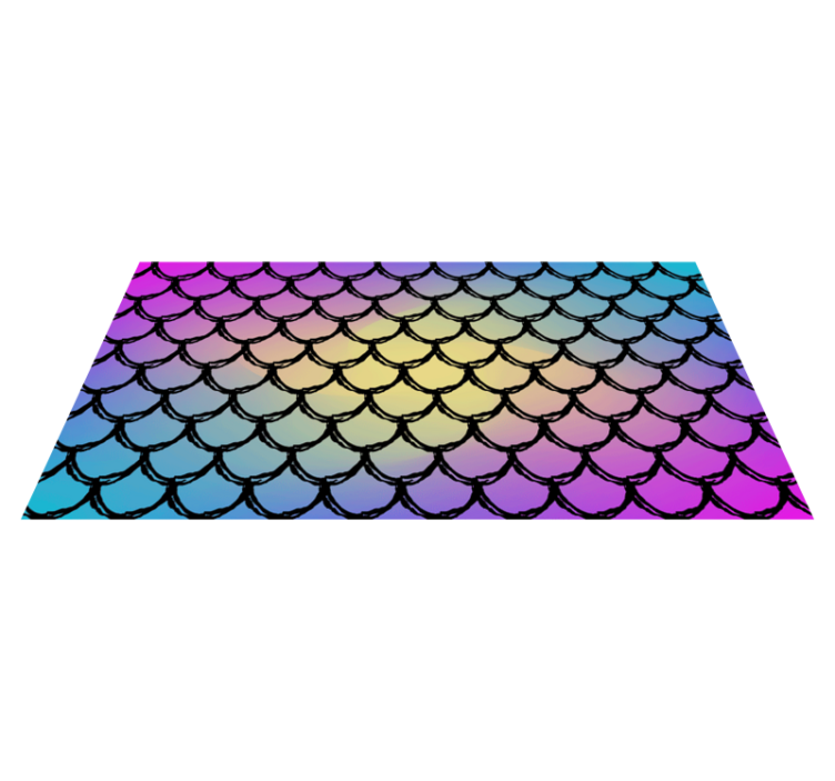 Rectangular vinyl carpet with colorful scales pattern - TenStickers