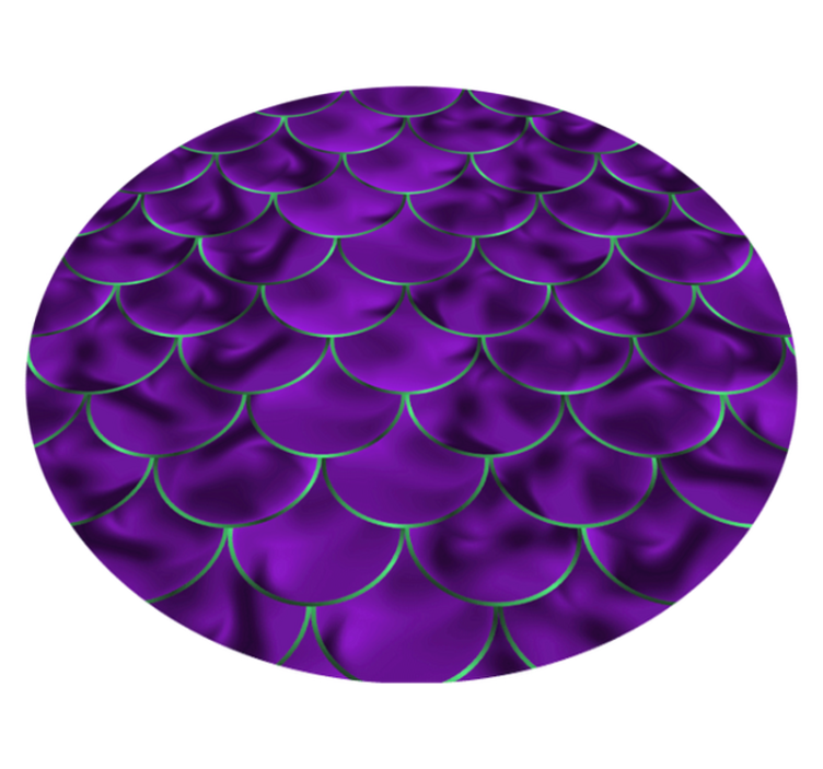 Circular vinyl carpet with purple scallop design - TenStickers