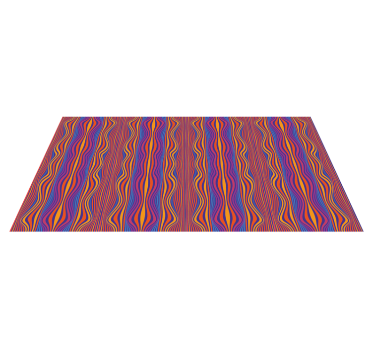 Geometric vinyl carpet with colorful wavy lines - TenStickers