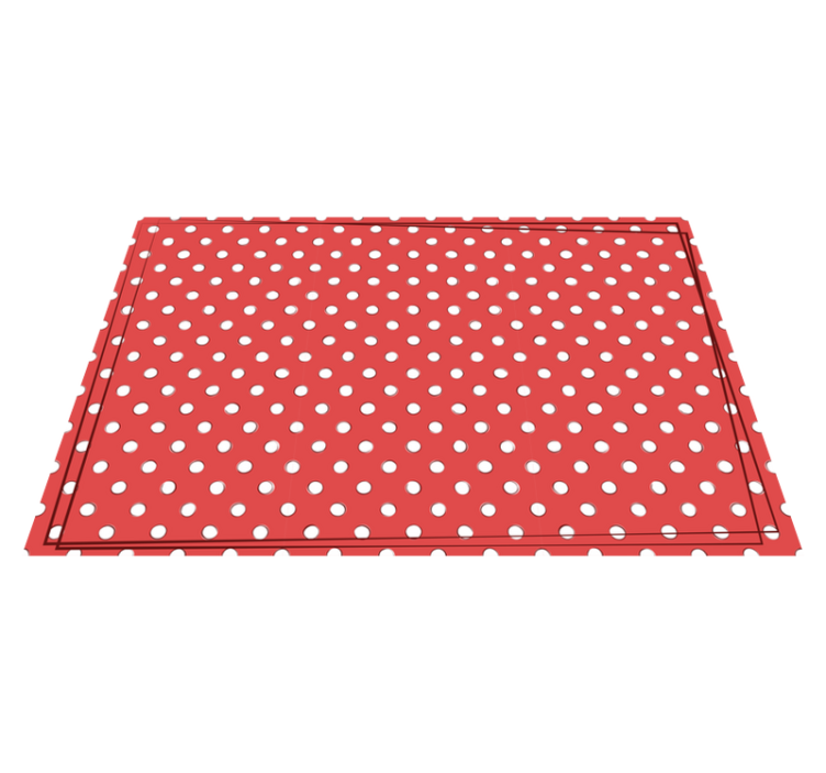 Red Polka Dots wood effect vinyl carpet - TenStickers