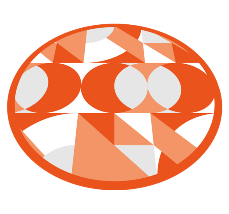 Orange retro patterns geometric vinyl carpet - TenStickers