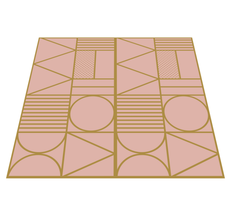 Gold and pink pattern geometric vinyl carpet - TenStickers