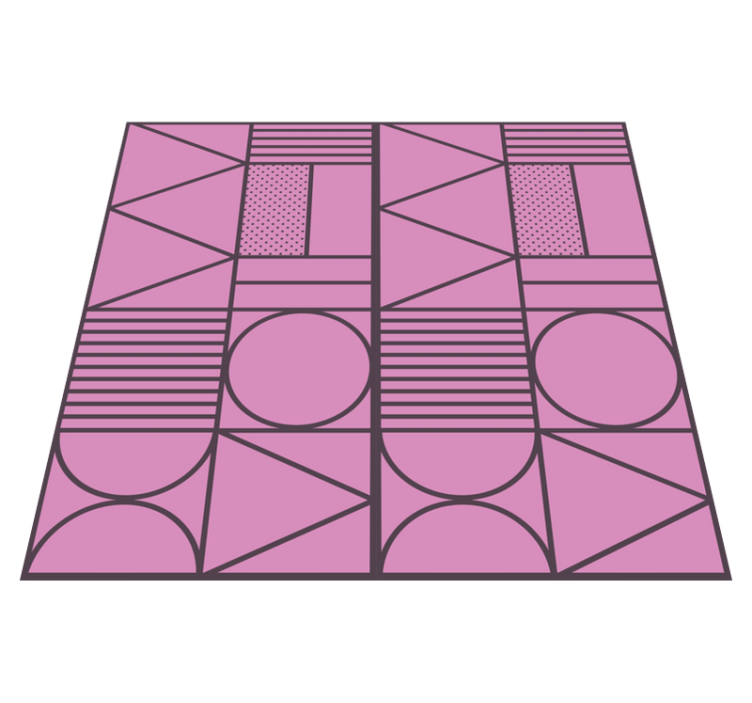 Pink shapes motif geometric vinyl carpet - TenStickers