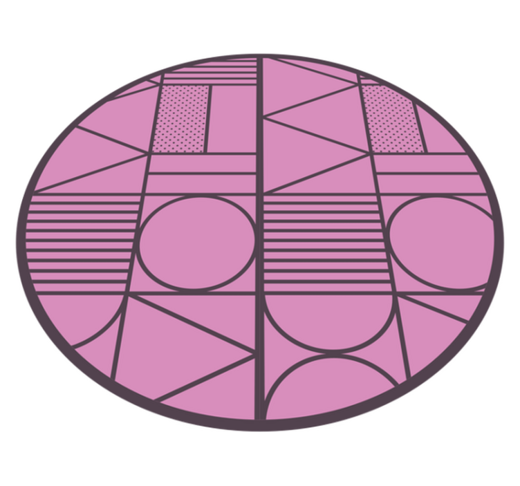 Pink shapes geometric vinyl carpet - TenStickers