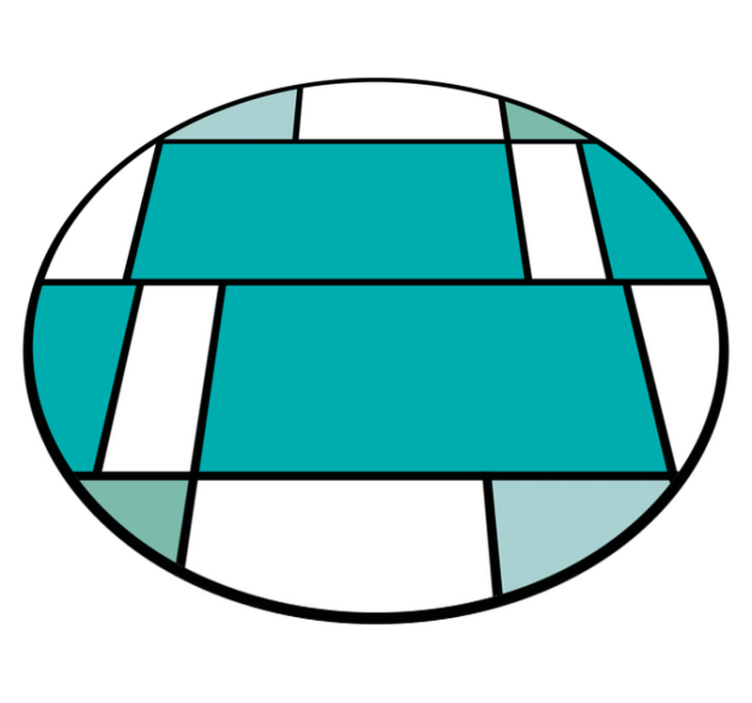 Modern vinyl carpet in geometric turquoise design - TenStickers