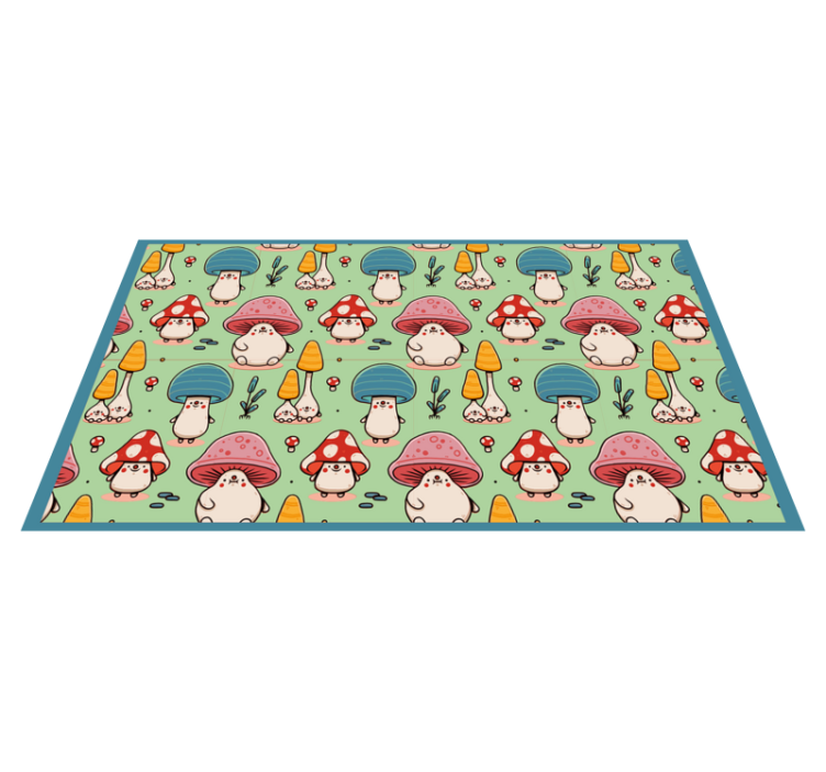 Cute Mushroom Characters kids vinyl carpet - TenStickers