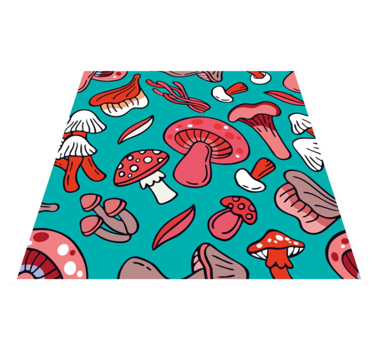Lively Mushroom Print nature vinyl carpet - TenStickers