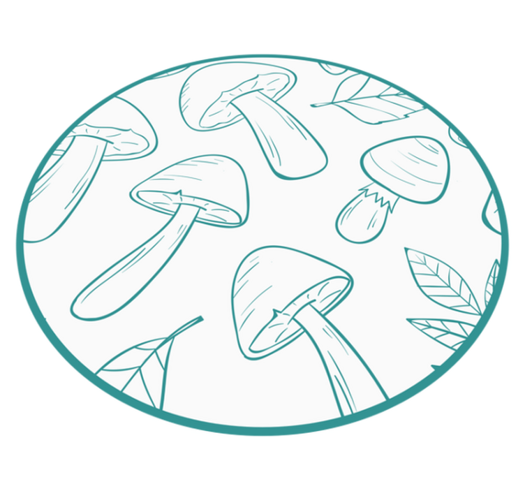 Mushroom Leaf Motif nature vinyl carpet - TenStickers