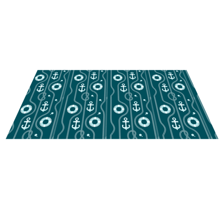 Blue nautical anchor bathroom vinyl carpet - TenStickers