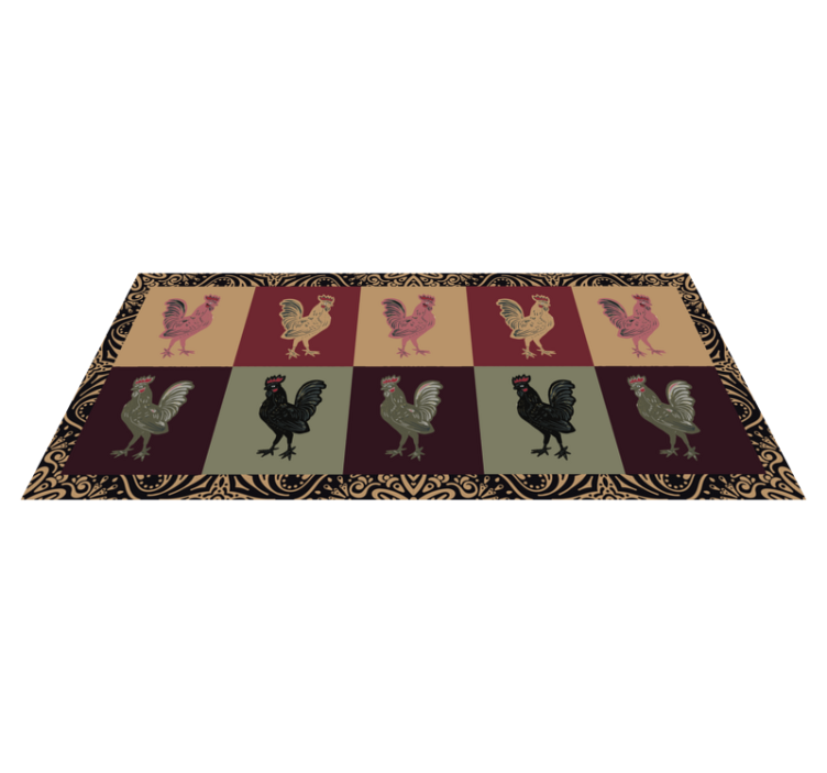 Colorful chicken pattern animal vinyl carpet - TenStickers
