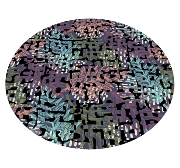 Leafy botanical elements floral vinyl carpet - TenStickers