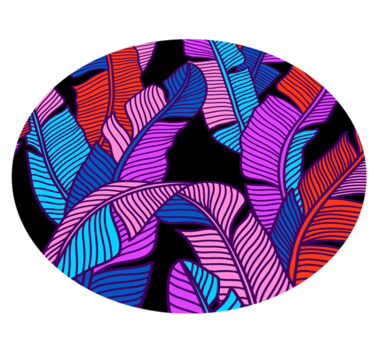 Lively leaf elements floral vinyl carpet - TenStickers