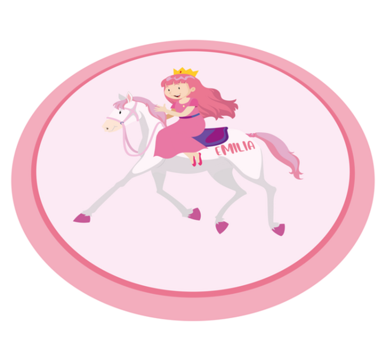 Custom princess on unicorn kids vinyl carpet - TenStickers
