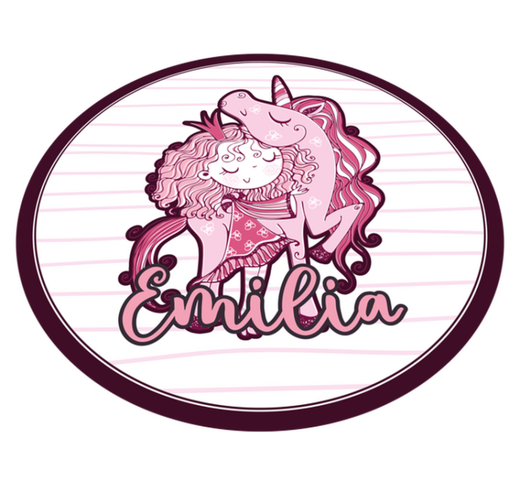 Cute Unicorn Duo custom vinyl carpet - TenStickers