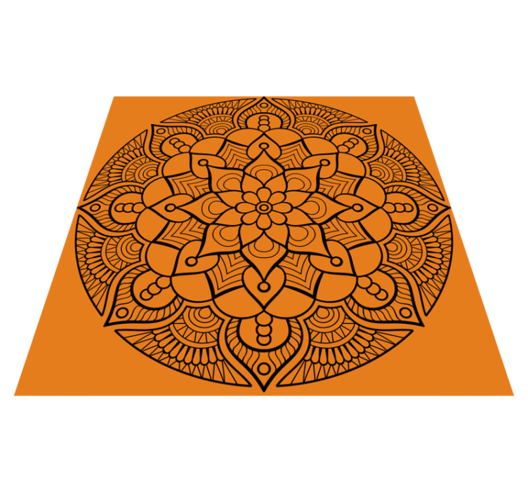 Mandala vinyl carpet orange mandala pattern - TenStickers