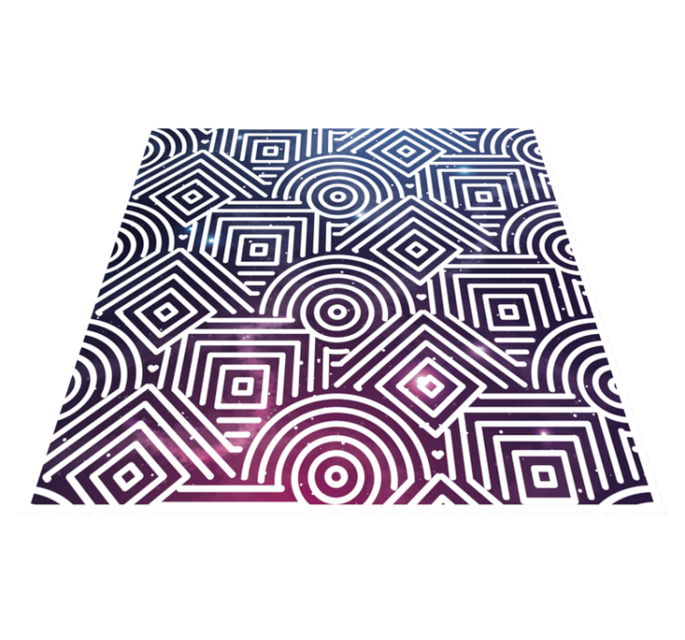 Complex rounds and squares geometric vinyl carpet - TenStickers
