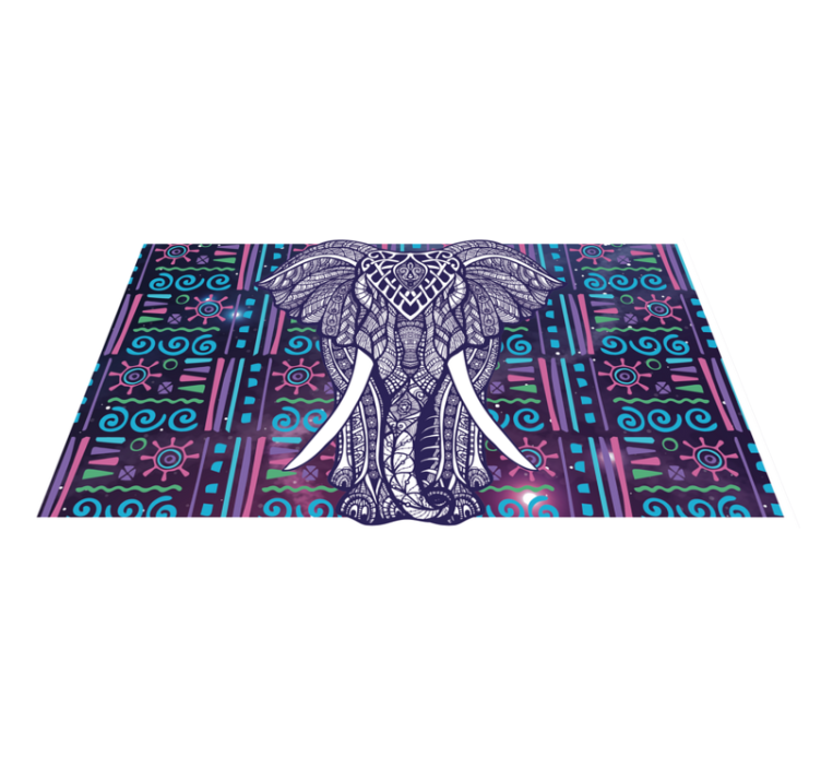 Intricate elephant pattern ethnic vinyl carpet - TenStickers