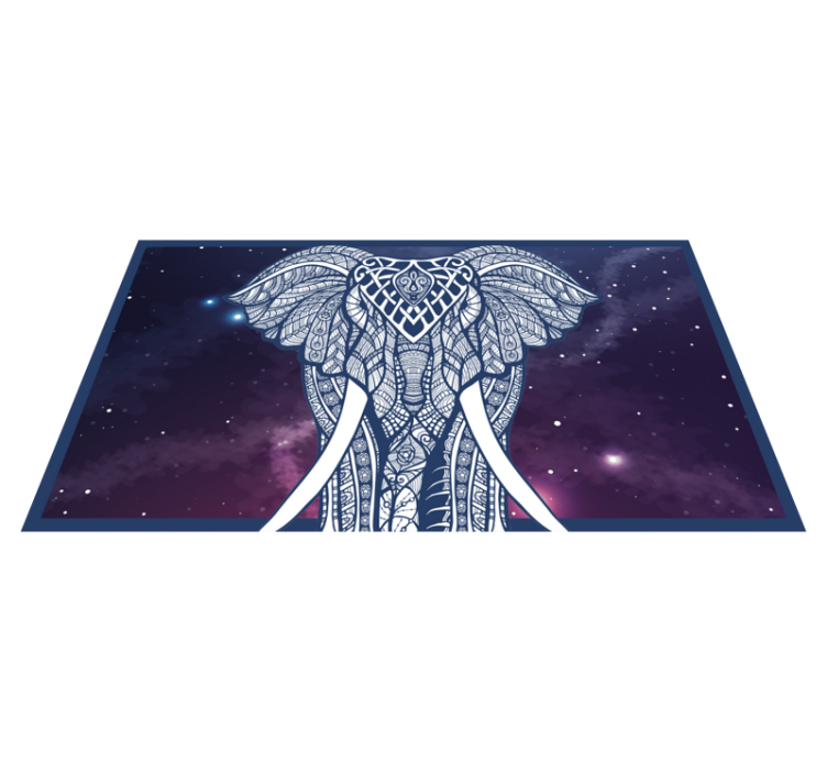 Intricate Elephant Artwork custom vinyl carpet - TenStickers