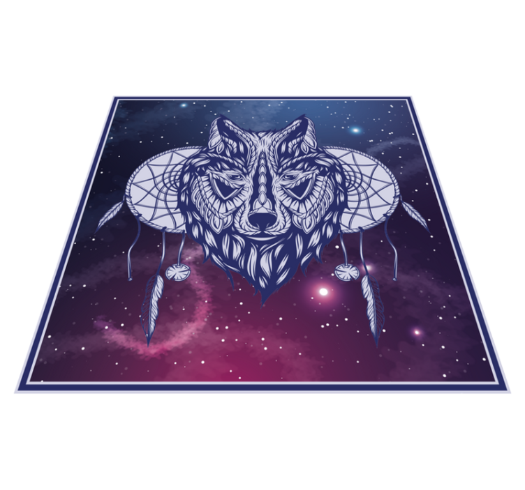 Wolf dreamcatcher motif bedroom vinyl carpet - TenStickers