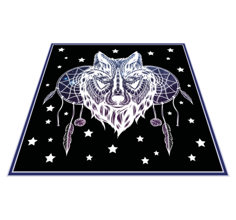 Wolf Dreamcatcher Stars nursery vinyl carpet - TenStickers