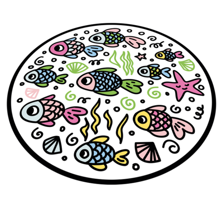 Colorful fish patterns animal vinyl carpet - TenStickers