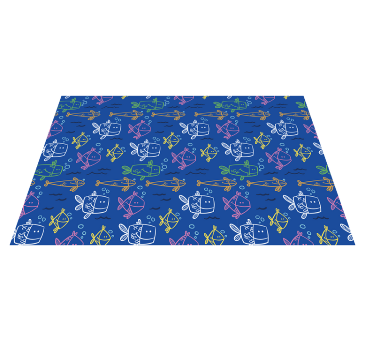 Whimsical Fish Illustration kids vinyl carpet - TenStickers