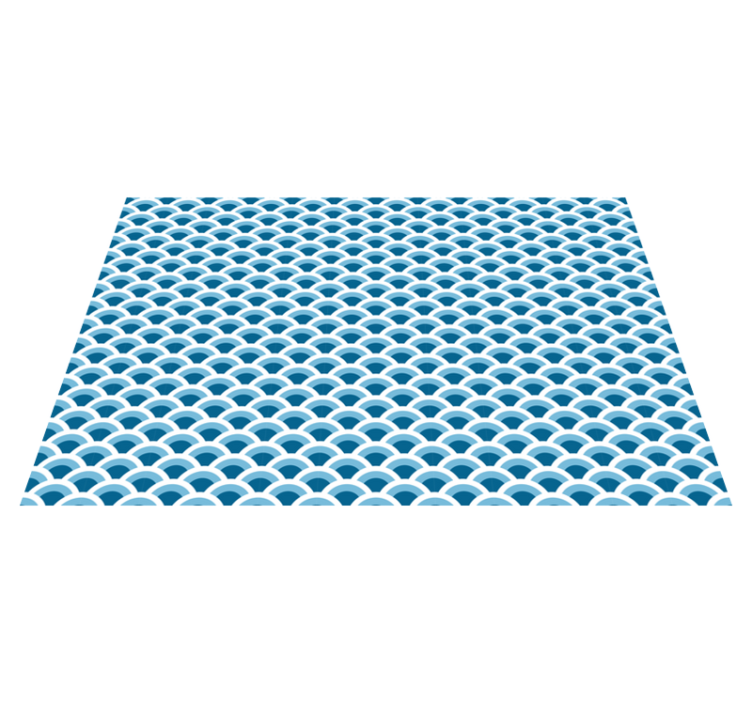 Blue Wave Patterns nordic vinyl carpet - TenStickers