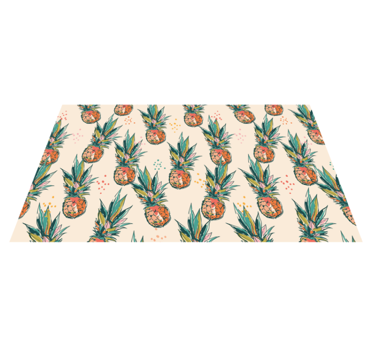 Tropical Pineapple Pattern floral vinyl carpet - TenStickers