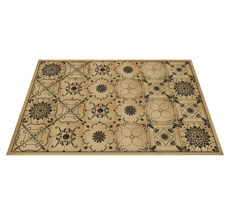CLASSIC FLORAL MOTIF stone effect vinyl carpet - TenStickers