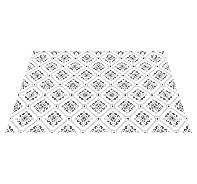 Elegant black and white tile vinyl carpet - TenStickers