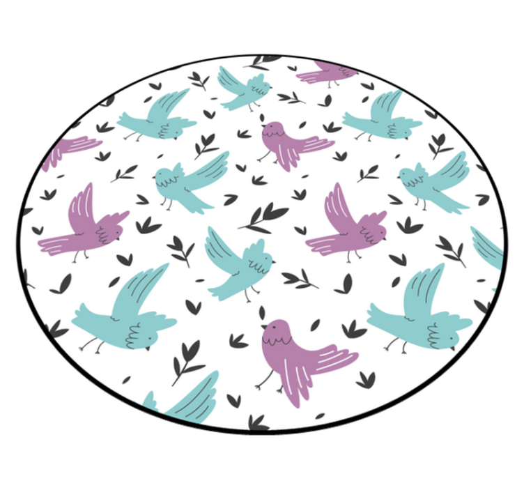 Blue and purple birds nature vinyl carpet - TenStickers