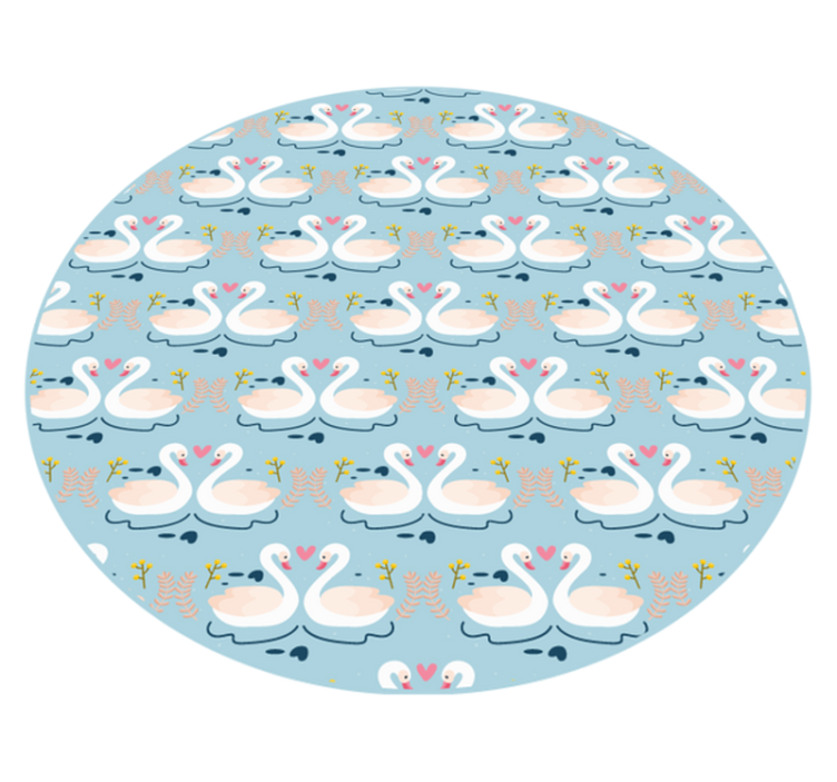 Charming swan pattern animal vinyl carpet - TenStickers