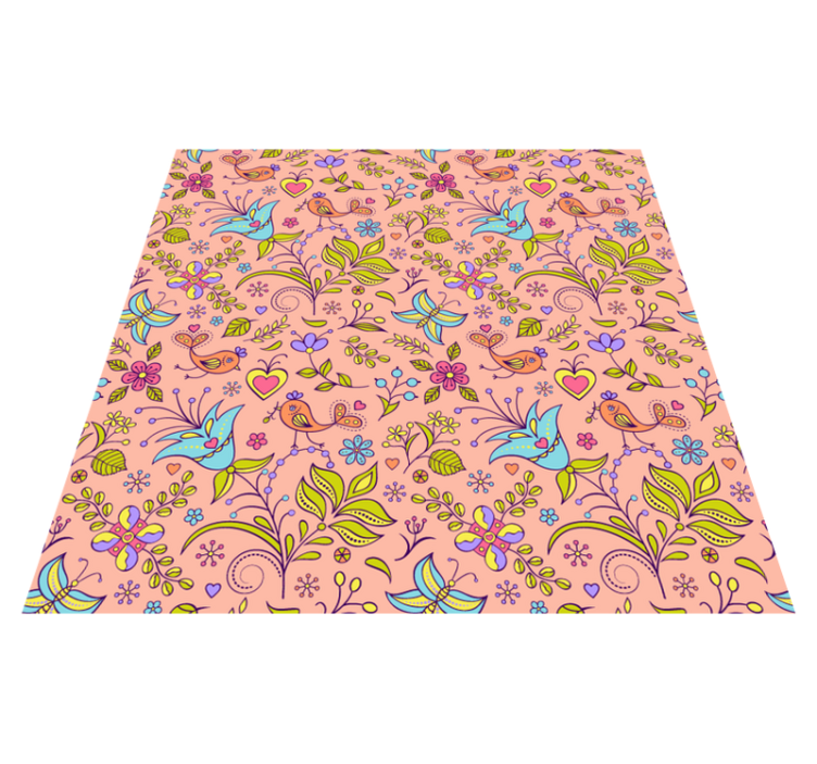Floral spring motif floral vinyl carpet - TenStickers