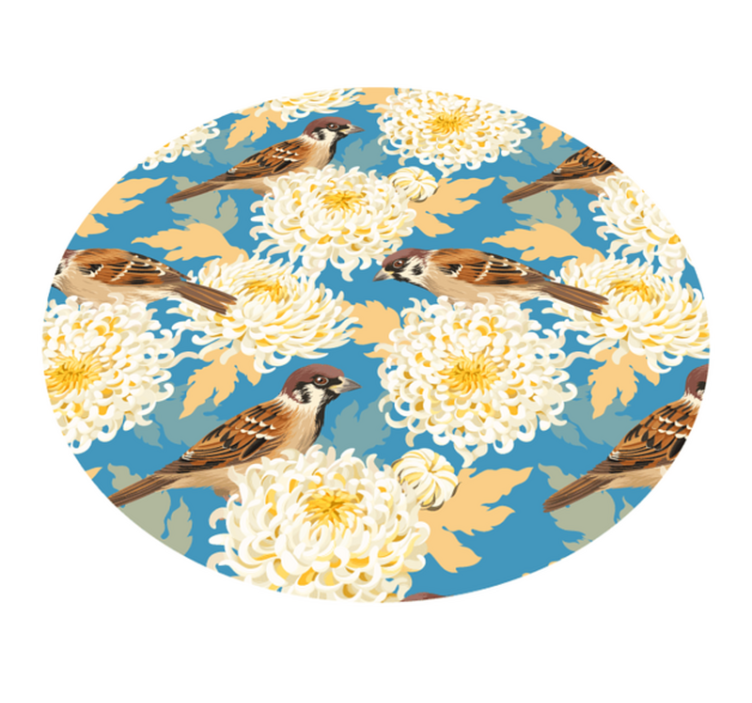 Floral vinyl carpet sparrow floral design - TenStickers
