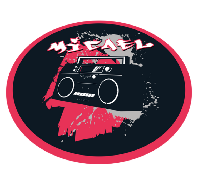Retro Boombox Theme custom vinyl carpet - TenStickers